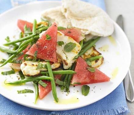 Halloumi, watermelon & mint salad recipe