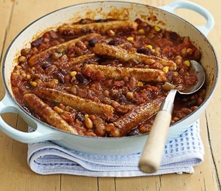Herby bean sausage stew recipe