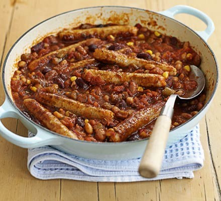 Herby bean sausage stew recipe 