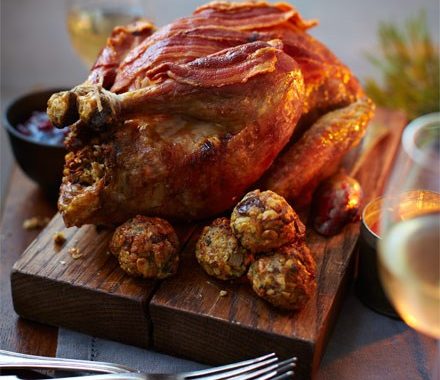 Roast guinea fowl with chestnut, sage & lemon stuffing  recipe