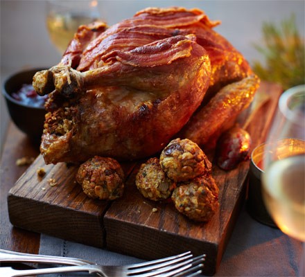 Roast guinea fowl with chestnut, sage & lemon stuffing  recipe 