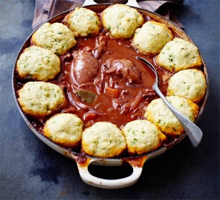 Chicken casserole with herby dumplings recipe 