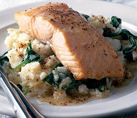 Salmon with celeriac mash recipe