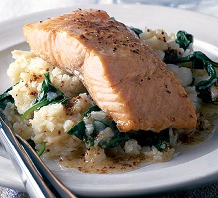 Salmon with celeriac mash recipe 