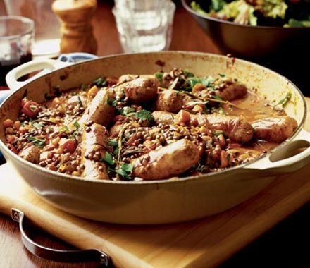 Lincolnshire sausage & lentil simmer recipe
