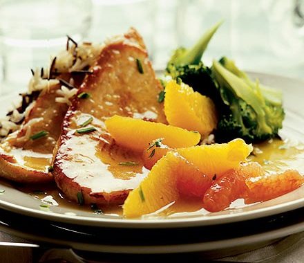Turkey steaks with citrus & ginger sauce recipe