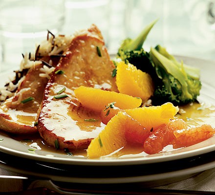 Turkey steaks with citrus & ginger sauce recipe 