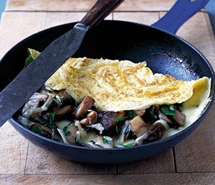 Cheesy mushroom omelette recipe