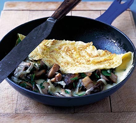 Cheesy mushroom omelette recipe 