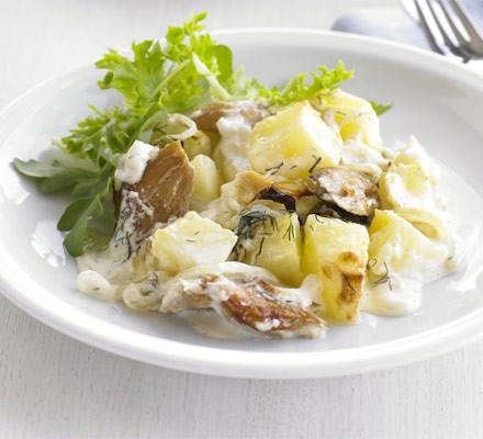 Smoked mackerel & potato bake recipe 