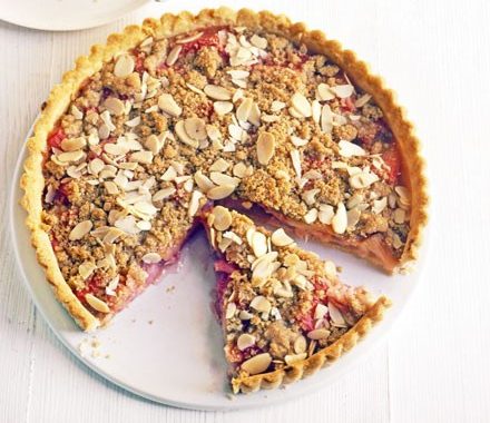 Rhubarb & almond crumble tart recipe