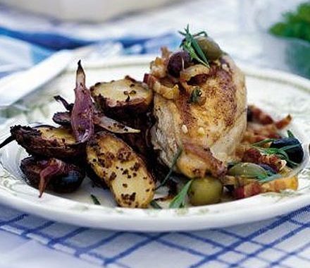 Chicken with tarragon, garlic & olives recipe