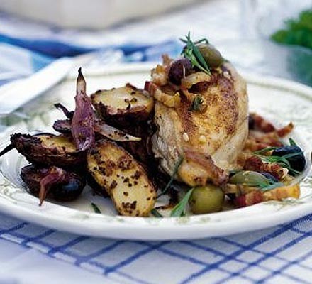 Chicken with tarragon, garlic & olives recipe 