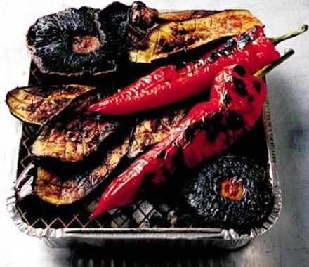 Quick mushrooms, aubergines & peppers  recipe