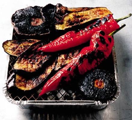 Quick mushrooms, aubergines & peppers  recipe 