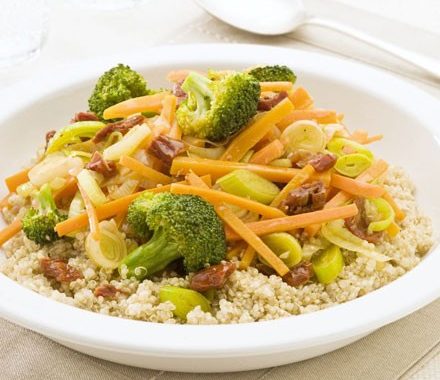 Quinoa with stir-fried winter veg recipe