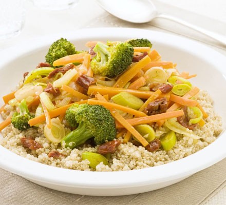 Quinoa with stir-fried winter veg recipe 