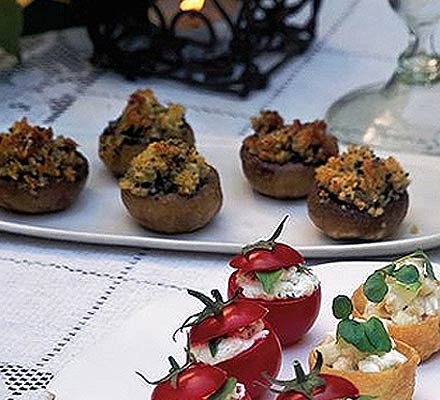 Cheese & garlic-filled mushrooms recipe 