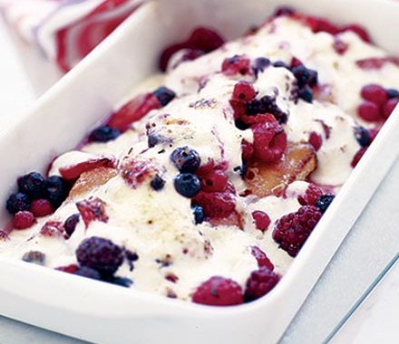 Grilled summer berry pudding recipe