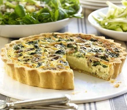 Mushroom & baby spinach tart recipe