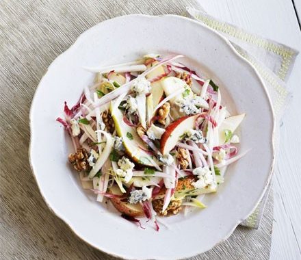 Pear, chicory & blue cheese salad recipe