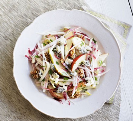 Pear, chicory & blue cheese salad recipe 