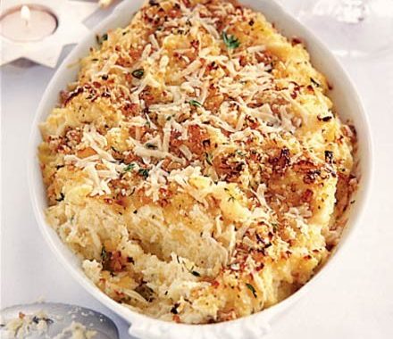 Winter root mash with buttery crumbs recipe