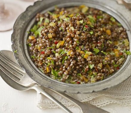Chilli & tangerine braised lentils recipe