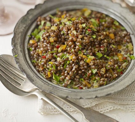 Chilli & tangerine braised lentils recipe 