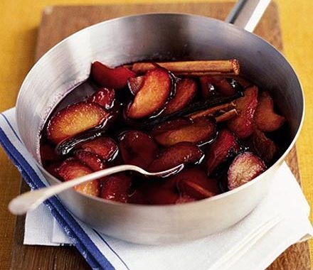 Poached plums recipe