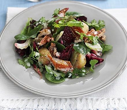 Warm mackerel & beetroot salad recipe
