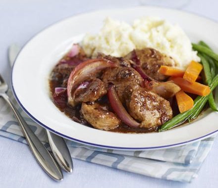 Sticky pork with cranberries recipe