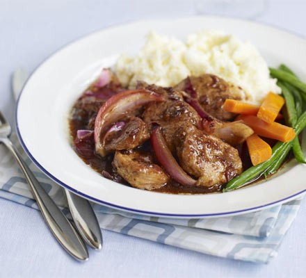 Sticky pork with cranberries recipe 