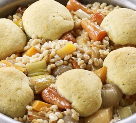 Vegetable stew with herby dumplings recipe 