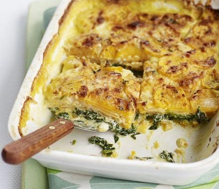 Sweet potato & spinach bake recipe
