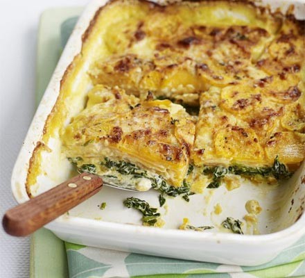Sweet potato & spinach bake recipe 