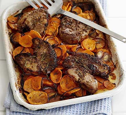 Lamb steaks with rosemary sweet potatoes recipe 