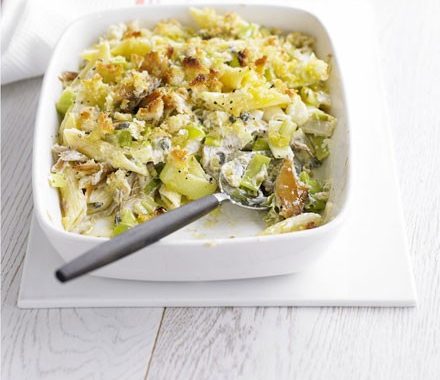 Leek & mackerel penne bake recipe