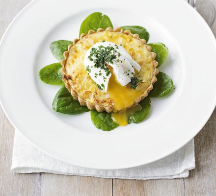 Smoked haddock tartlets with poached eggs recipe 