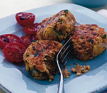 Spicy tuna & chickpea patties recipe