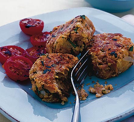 Spicy tuna & chickpea patties recipe 