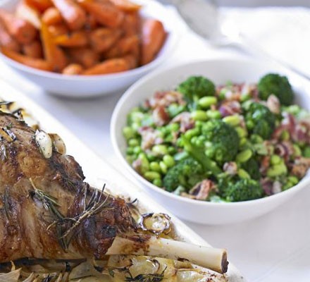 Peas & beans with pancetta & mint recipe 