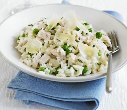 Roast chicken & pea risotto recipe
