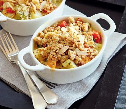 Wintry vegetable crumbles recipe