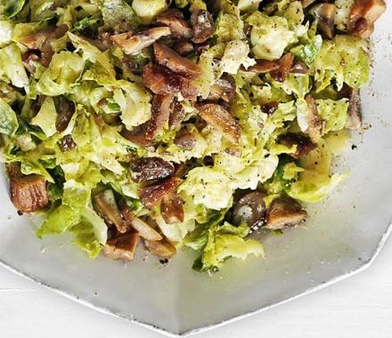 Smashed sprouts mash with chestnuts recipe