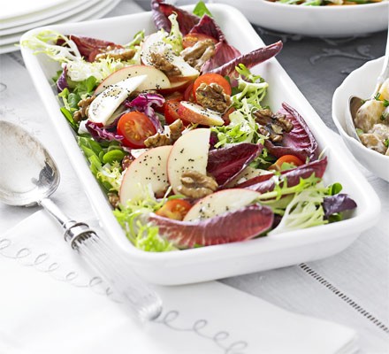 Lettuce, chicory & apple salad with poppy seed dressing recipe 