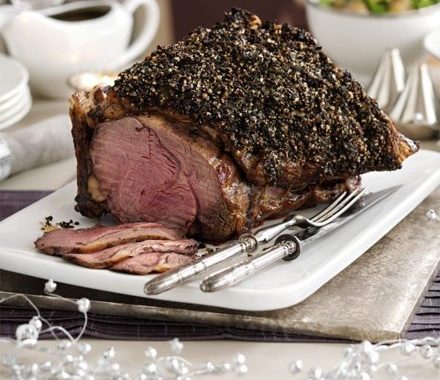 Herb & pepper crusted rib of beef recipe