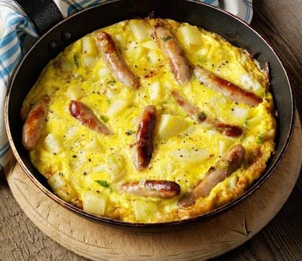 Christmas sausage & veg tortilla recipe