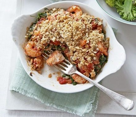Fish and prawn gratins recipe