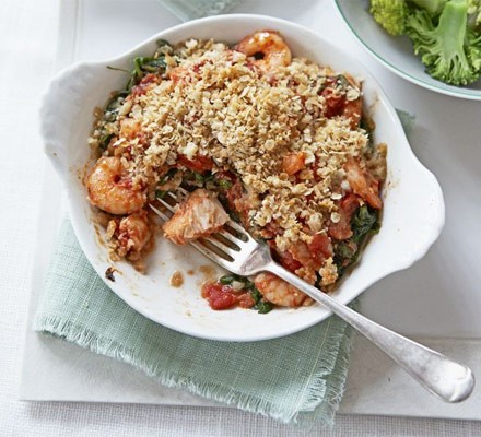 Fish and prawn gratins recipe 